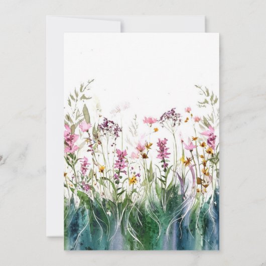 Botanische Wildbloemen 40e geboortedag Kaart (Achterkant)