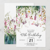  Botanische Wildbloemen 40e geboortedag Kaart (Voorkant / Achterkant)