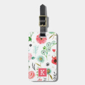 Botanische wildbloemen, allesoverdruk bagagelabel (Voorkant verticaal)