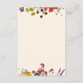 Botanische Wildbloemen Bruiloft Details Info Informatiekaartje (Achterkant)