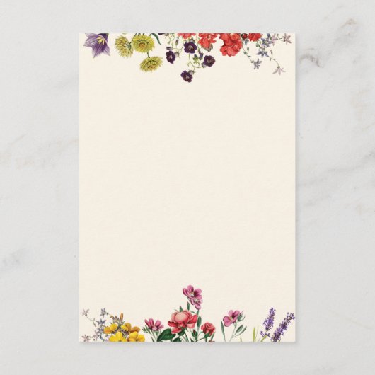  Botanische Wildbloemen Bruiloft Details Info Informatiekaartje (Achterkant)