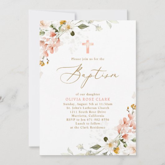 Botanische Wildbloemen Doop doop doop Kaart (Voorkant)