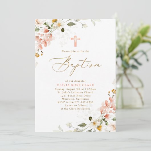 Botanische Wildbloemen Doop doop doop Kaart (Staand voorkant)