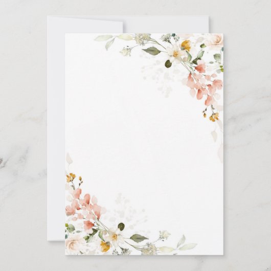 Botanische Wildbloemen Doop doop doop Kaart (Achterkant)