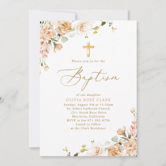 Botanische Wildbloemen Doop doop doop Kaart (Voorkant)