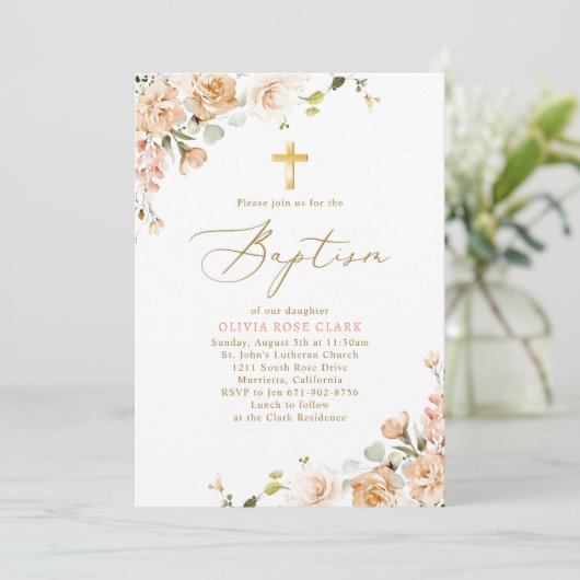 Botanische Wildbloemen Doop doop doop Kaart (Staand voorkant)