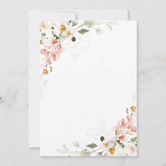 Botanische Wildbloemen Krans Doop doop doopsel Kaart (Achterkant)