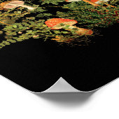 Botanische Wildbloemen Paddenstoelen Herfst Poster (Hoek)