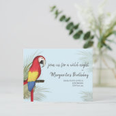 Botanische Wilde Birthday Bird Tropical Greenery Briefkaart (Staand voorkant)