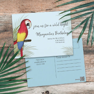 Botanische Wilde Birthday Bird Tropical Greenery Briefkaart