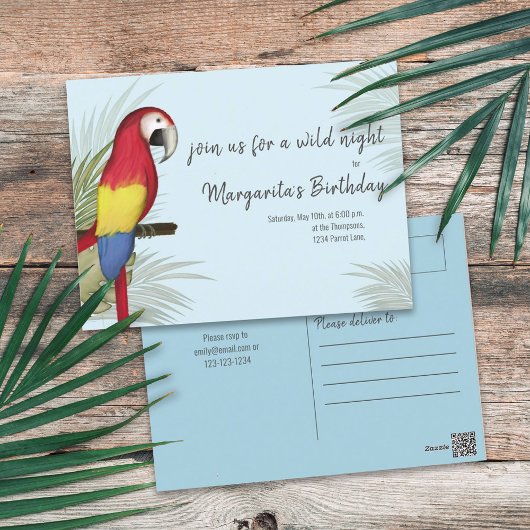 Botanische Wilde Birthday Bird Tropical Greenery Briefkaart