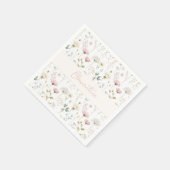 Botanische Wilde Bloem Aangepaste Naam Stof Roze S Servet (Hoek)