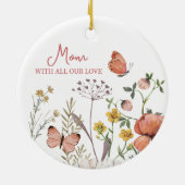 Botanische Wilde Bloem Boho Persoonlijke Naam Keramisch Ornament (Achterkant)