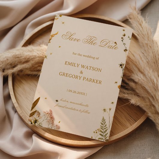 Botanische Wilde Bloem Elegant Save The Date