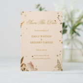 Botanische Wilde Bloem Elegant Save The Date (Staand voorkant)