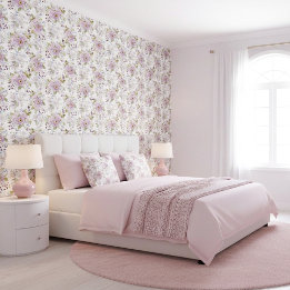Botanische Wilde Bloem Pasteltinten Bloemmotief Behang