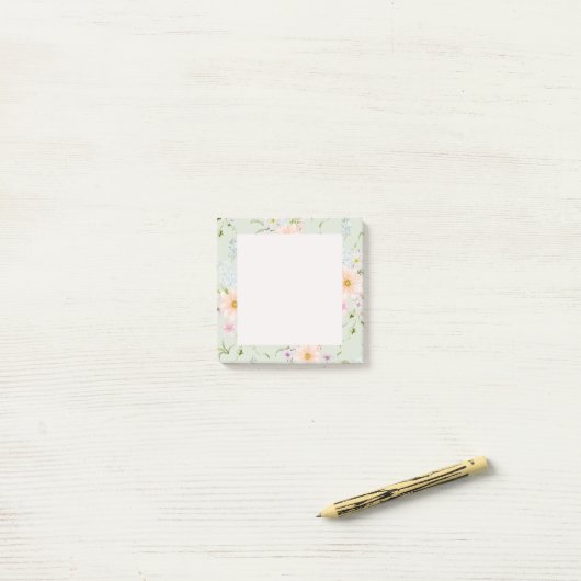 Botanische Wilde Bloem Post-it® Notes (Op bureau)