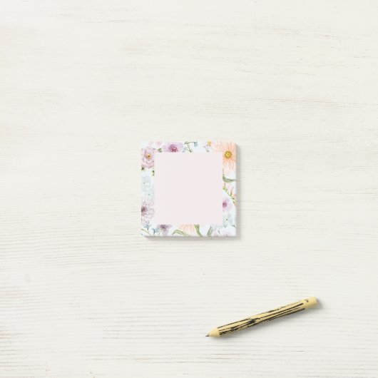 Botanische Wilde Bloem Post-it® Notes (Op bureau)