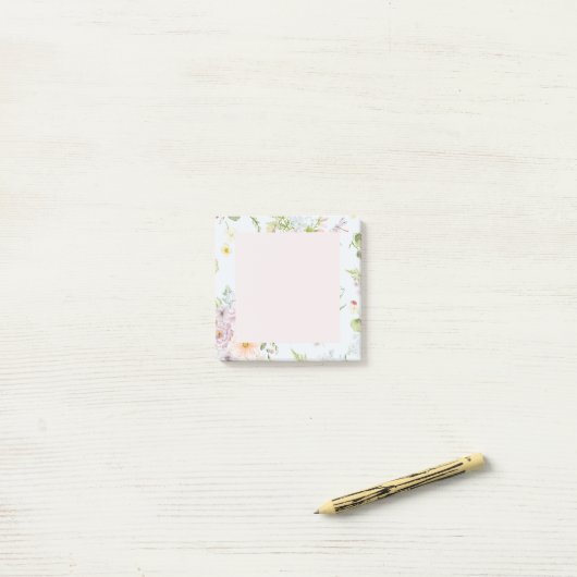 Botanische Wilde Bloem Post-it® Notes (Op bureau)