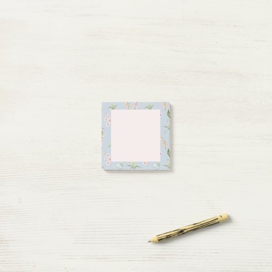 Botanische wilde bloem post-it® notes (Op bureau)