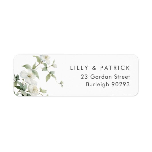 Botanische Wilde Bloem Retouradres Huwelijk Etiket (Voorkant)
