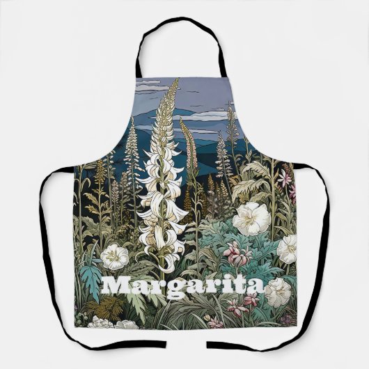 Botanische wilde bloem romantische tuin bloemig sc schort (Voorkant)