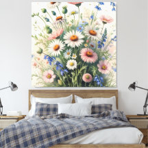 Botanische wilde bloem watercolor poster – Motivat