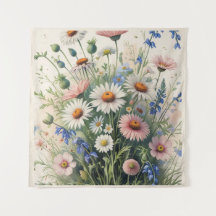 Botanische Wilde Bloem Waterverf Poster – Motivati