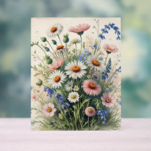 Botanische Wilde Bloem WaterverfAcryl – Motivatie