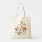 Botanische Wilde Bloembloem Boho, gepersonaliseerd Tote Bag (Achterkant)