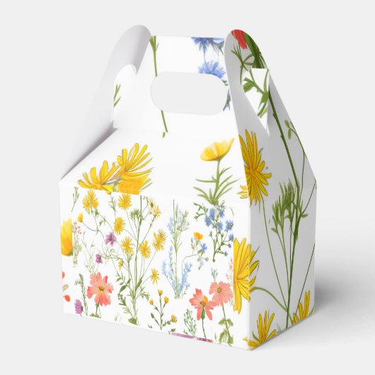 Botanische wilde bloemen Baby shower Bedankdoosjes (Achterkant)