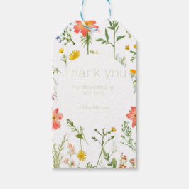Botanische wilde bloemen Baby shower Cadeaulabel