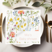 Botanische wilde bloemen baby shower