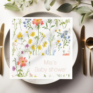 Botanische wilde bloemen baby shower servet