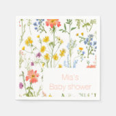 Botanische wilde bloemen baby shower servet (Voorkant)