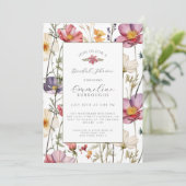 Botanische Wilde Bloemen Bruidsdouche Kaart (Staand voorkant)