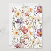 Botanische Wilde Bloemen Bruidsdouche Kaart (Achterkant)