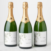 Botanische Wilde Bloemen Bruiloft Sparkling Wijnetiket (Flessen)