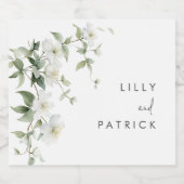 Botanische Wilde Bloemen Bruiloft Sparkling Wijnetiket (Enkel label)