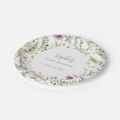 Botanische wilde bloemen | Elegant Baby shower Papieren Bordje (Gekanteld)