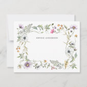 Botanische wilde bloemen | Elegant Notitiekaartje (Voorkant)