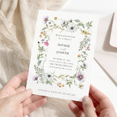 Botanische wilde bloemen | Elegante bruiloft Kaart