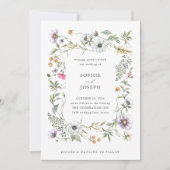 Botanische wilde bloemen | Elegante bruiloft Kaart (Voorkant)