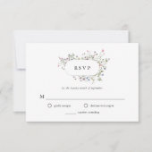 Botanische wilde bloemen | Elegante bruiloft RSVP Kaartje (Voorkant)