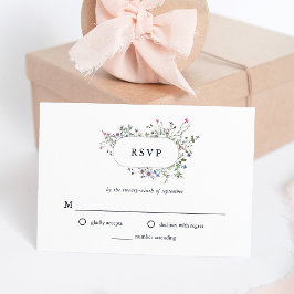 Botanische wilde bloemen | Elegante bruiloft RSVP Kaartje
