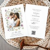 Botanische wilde bloemen | Foto en QR-code Save The Date