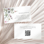 Botanische wilde bloemen | Huwelijkswebsite QR Cod Informatiekaartje