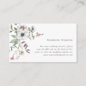 Botanische wilde bloemen | Huwelijkswebsite QR Cod Informatiekaartje (Voorkant)