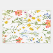 Botanische wilde bloemen inpakpapier vel (Voorkant)
