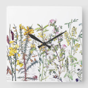 Botanische Wilde Bloemen Meadow Wall klok